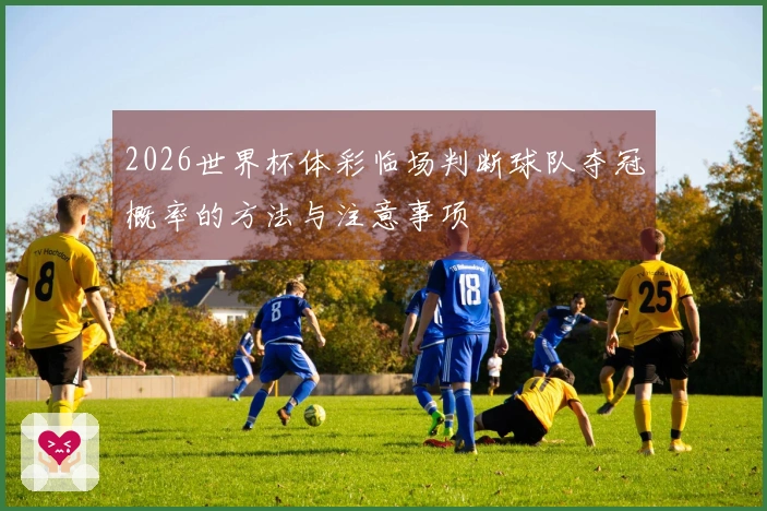 2026世界杯体彩临场判断球队夺冠概率的方法与注意事项